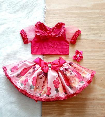 Fantasia Roupa Conjunto Moana Luxo Festa Infantil