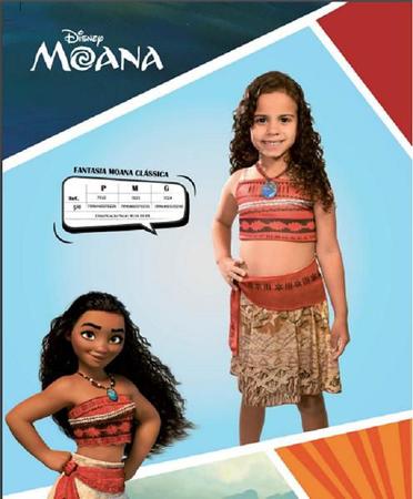 Fantasia Moana Infantil Feminina Original Disney 2 A 12 Anos