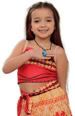 Fantasia roupa moana infantil com colar