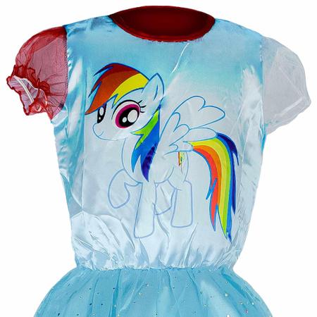 Fantasia My Little Pony Infantil Azul Vestido Equestria Girls