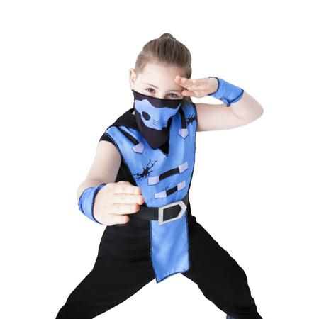 Fato de cyber ninja azul infantil. Entrega 24h