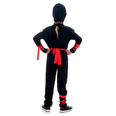 Fantasia Infantil Super Ninja Guerreiro Menino Lutador Luxo