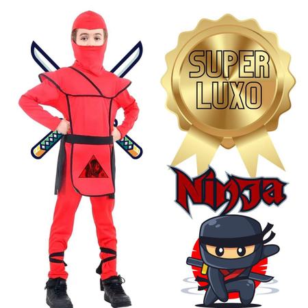 Fantasia Ninja Menina Luxo Infantil com Katana Tamanho: 2-12 anos em  Promoção na Americanas