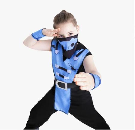 Fantasia Ninja Kombat Mortal Azul Menino Infantil - Fantasias Super -  Fantasia - Magazine Luiza
