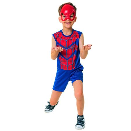 Imagem de Fantasia Para Menino Completa Infantil Homem Herói Aranha Super Heróis Com Máscara Toymaster