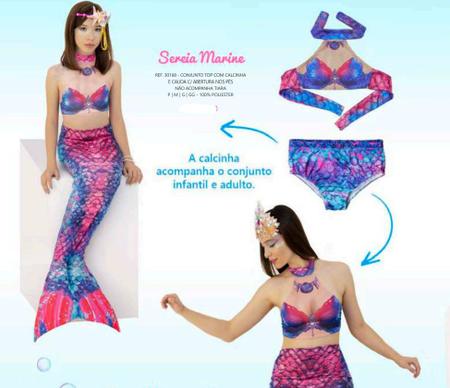 Fantasia de Sereia Infantil Adulto Carnaval Promoção