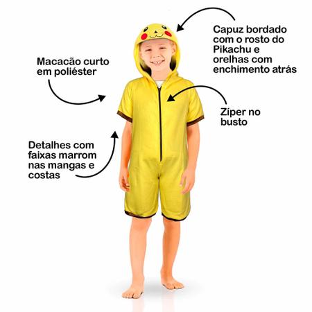 Macacão Bebê Inverno Fantasia Pokémon Pikachu - Frete Grátis