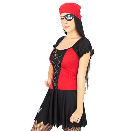 Fantasia Pirata Feminino Adulto Festa Halloween Carnaval