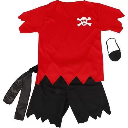 Fantasia Masculina Infantil Curta Pirata Red Sulamericana - Shop Macrozao