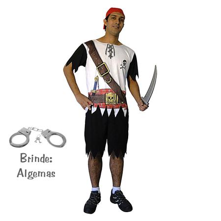 Fantasia Pirata Masculino Adulto Luxo Carnaval Bloquinho Festa - Tiger  Gifts - Fantasia - Magazine Luiza