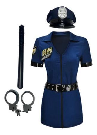 Imagem de Fantasia Policial Feminina Adulta Festa Carnaval Halloween