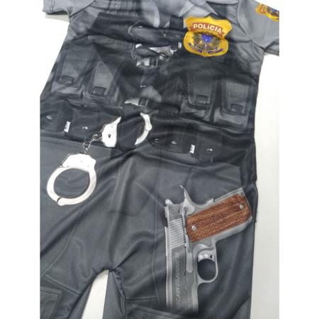 Conjunto Fantasia Infantil Policial em Poliéster + Brinde