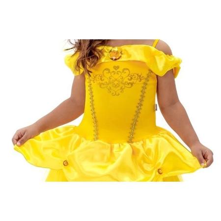 Vestido princesinha amarela bela - anjo fantasias no Shoptime