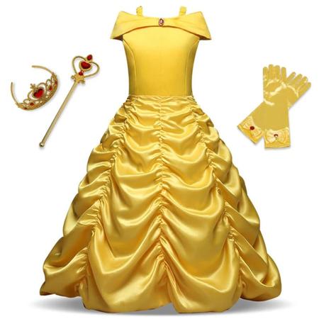 Imagem de Fantasia Princesa Disney Bela E A Fera Luxo + Acessórios tamanho 10