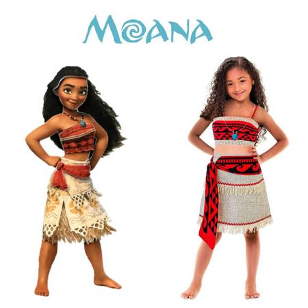 Roupa fantasia para crianças moana serve De 2 a 8 anos.