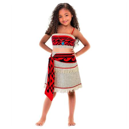 Roupa fantasia para crianças moana serve De 2 a 8 anos.