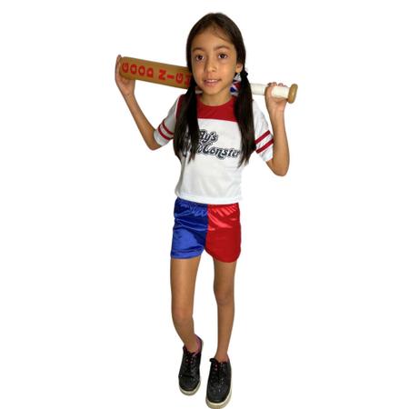 Roupa Arlequina Infantil Metalizada Carnaval + Meia Arrastão