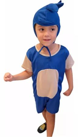 Fantasia Do Sonic Infantil Luxo Roupa Filme Pronta Entrega - Dia