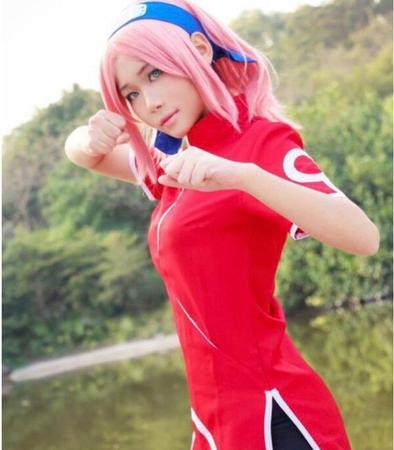 Naruto Haruno Sakura 1st Cosplay Costume - Ycosplay