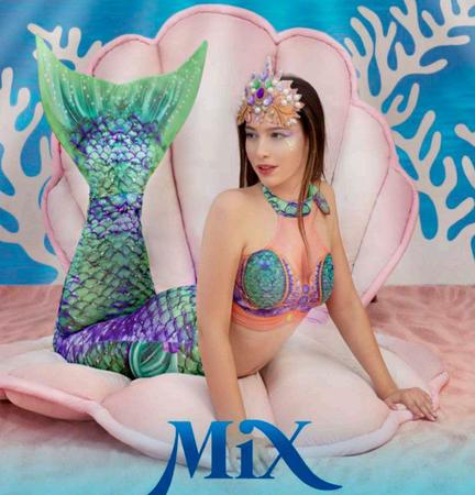 Fantasia Sereia Feminino Adulto Roupa Carnaval e Cauda Luxo