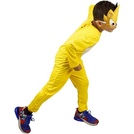 Fantasia Super Sonic Infantil Amarelo Longo Com Máscara