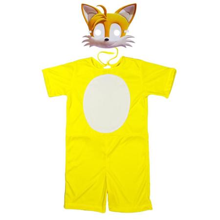 Camiseta Infantil Tails amarela Sonic infantil fantasia menino