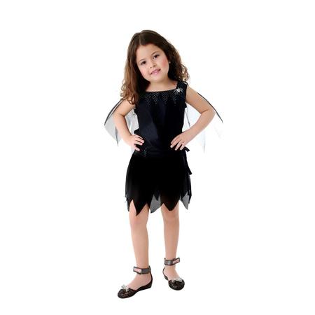 Fantasia vampira infantil estampada pop halloween, extra