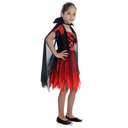 Fantasia Infantil Halloween Vampira - Festivo Festas