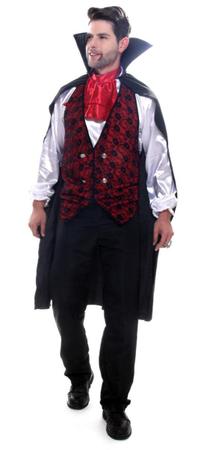 Fantasia Masculina Vampiro de Versalhes Festa Halloween Carnaval