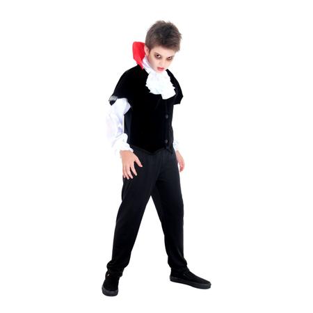 Fantasia de Halloween Infantil Masculino Vampiro Conde Drácula P 3