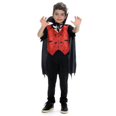 Fantasia Vampiro Masculino Infantil c/ capa - LEGSS - Fantasias para  Crianças - Magazine Luiza