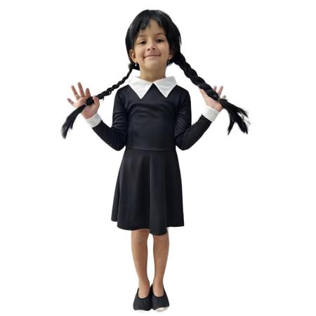 Fantasia Infantil Halloween Wandinha Família Addams - Bela Import -  Fantasias para Crianças - Magazine Luiza