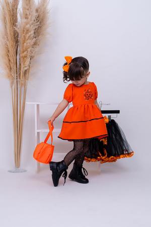 Vestido Fantasia Infantil Feminina Halloween Abóbora