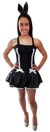 Imagem de Fantasia Vestido Coelha Páscoa Adulto Coelhinha Carnaval Halloween Terror Zumbi