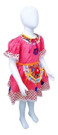Vestido Infantil Rodado com Vestidinho de Boneca Desenho