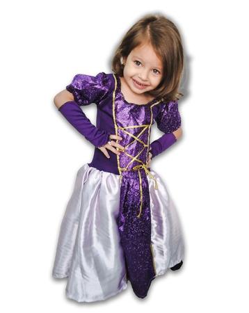 Fantasia Infantil Vestido Princesa Sofia Rapunzel Par Luvas e