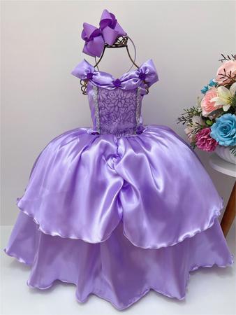 Fantasia Infantil Princesa Princesinha Sofia Vestido Princesa Sofia Luxo Princesinha  Sofia