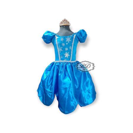 Dzyoleize Vestidos Cinderela Princesa Vestidos de Fantasia para Meninas  Vestidos de Fantasia para Meninas de Festa de Aniversário (Azul, 3 Anos)