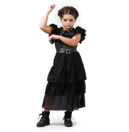 Fantasia para festas de halloween infantil, conjunto de vestido