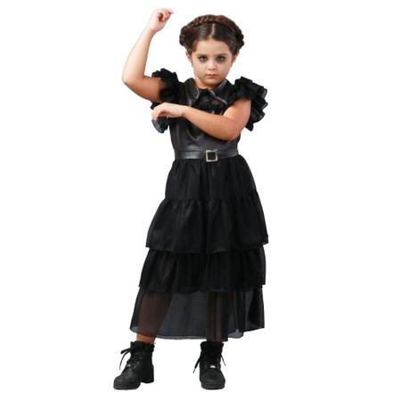 Imagem de Fantasia Wandinha Infantil Vestido Baile Festa Sulamericana 723296
