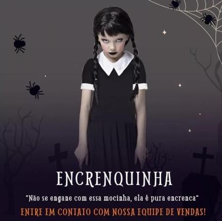 Fantasia Vandinha Familía Addams - Vestido Baile Infantil - Halloween