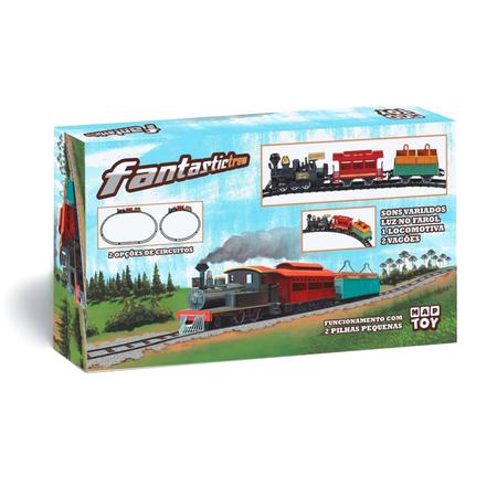 Trem De Brinquedo Locomotiva Trenzinho Vagões Trilho Carga