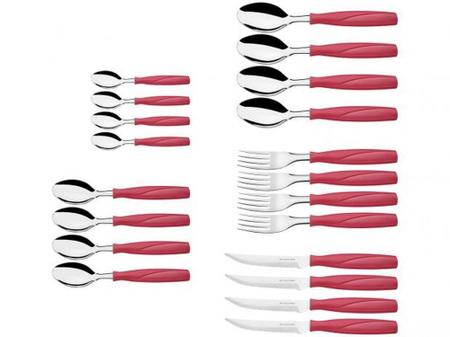 Faqueiro Brinox Itaparica Vermelho 20 Peças Imagem de Faqueiro Brinox Itaparica Vermelho 20 Peças