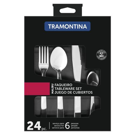 Kit Garfo e Faca Laguna 24 Unidades Inox Tramontina - Faqueiro / Jogo de  Talheres - Magazine Luiza