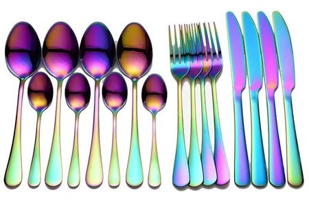 Imagem de Faqueiro Rainbow De Luxo Com 04 peças Elegante