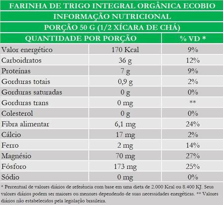 Imagem de Farinha De Trigo Integral Orgânica Ecobio 400 G