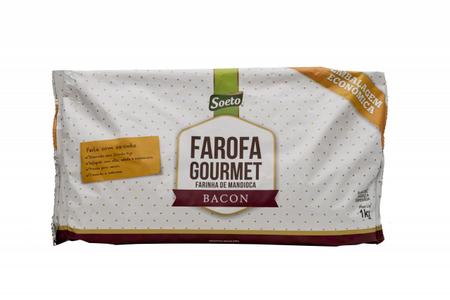 Imagem de Farofa Gourmet Sabor Bacon Soeto Alimentos Churrasco Carne Assada Costela Panela Pressão 1Kg