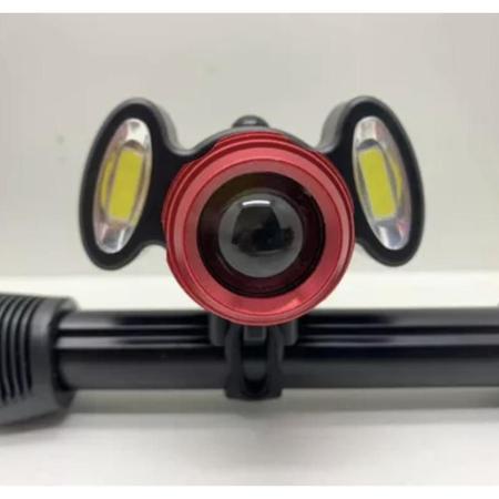 Imagem de Farol Bicicleta Potente 3 Leds Recarregável Usb Com Zoom