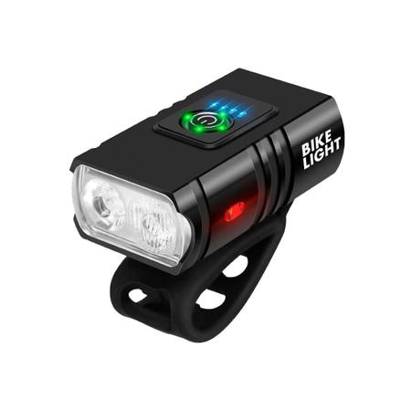 Imagem de Farol Bike 2 LEDs T6 Recarregável USB Alumínio 6000 Lumens