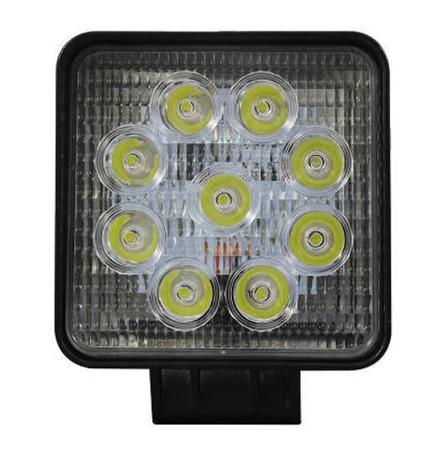 Farol De Milha 9 Leds Quadrado Universal 27W 6000K 12V 24V T - Tiger Auto Imagem de Farol De Milha 9 Leds Quadrado Universal 27W 6000K 12V 24V T
